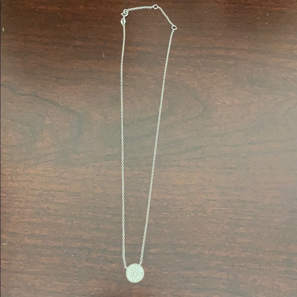 Sterling Silver Pave Cluster Necklace
